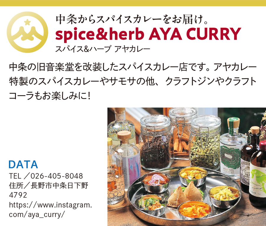 spice&herb AYA CURRY
（スパイスカレー・サモサ・クラフトジン・クラフトコーラ）